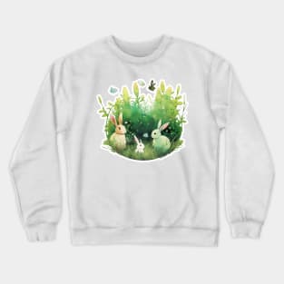 Watercolor Easter Bunny Trio Crewneck Sweatshirt